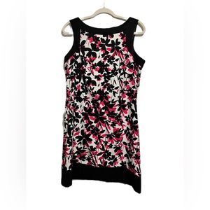 JESSICA HOWARD WOMENS SLEEVELESS DRESS BLACK FLORAL